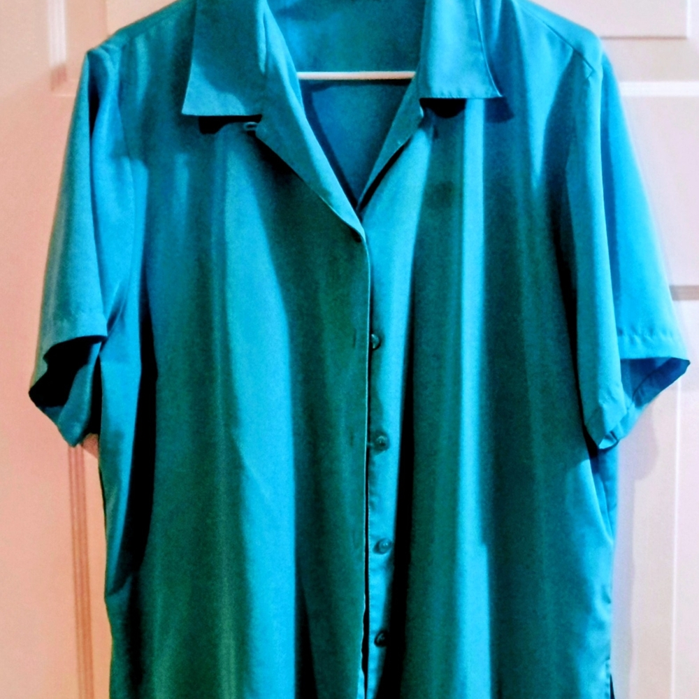 Notations Women's Blue Short Sleeve Blouse